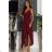 Women's Strapless Long Satin Party Dress (34-42) POLISH FASHION PMLEL24NATHALIE Wine 40