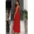 Women's Strapless Long Satin Party Dress (34-42) POLISH FASHION PMLEL24NATHALIE red 34