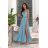 Women's Strapless Long Satin Party Dress (34-42) POLISH FASHION PMLEL24NATHALIE Light blue 42