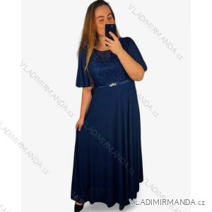 Šaty dlouhé společenské krátký rukáv dámské nadrozměr (L/XL/2XL ONE SIZE) ITALSKÁ MÓDA IMM23M80776/DUR