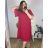Women's short sleeve dress oversized (L-3XL) POLISH FASHION FMF24LEONA - Colour   pink - Size   48