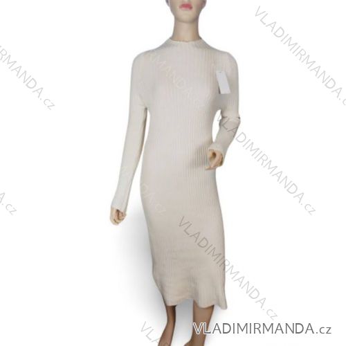 Women's Elegant Coat Long Sleeve Dress (S/M ONE SIZE) ITALIAN FASHION IMPGM2311813 S/M Cream