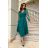Women's Plus Size (42-46) Long Elegant Party Sleeveless Dress POLISH FASHION PMLBC23265-10 Green 42