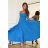 Women's Plus Size (42-46) Long Elegant Party Sleeveless Dress POLISH FASHION PMLBC23265-10 Light blue 38