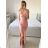 Elegant formal dress with straps for women (S / M ONE SIZE) ITALIAN FASHION IM321576 -   růžová fuchsiová -   S/M/L