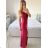 Elegant formal dress with straps for women (S / M ONE SIZE) ITALIAN FASHION IM321576 -   růžová fuchsiová -   S/M/L