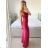 Elegant formal dress with straps for women (S / M ONE SIZE) ITALIAN FASHION IM321576 -   růžová fuchsiová -   S/M/L