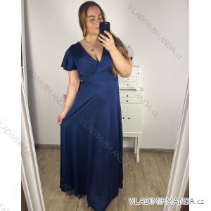 Šaty dlouhé společenské krátký rukáv dámské nadrozměr (XL/2XL BIG SIZE) ITALSKÁ MÓDA IMPSH245441A/DUR