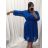 Women's Warm Long Sleeve Dress (L / XL ONE SIZE) ITALIAN FASHION IM422VERONA dark blue XL/2XL