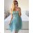 Women's elegant evening dress with straps (S/M ONE SIZE) ITALIAN FASHION IMPSH23C612/DU pink S/M