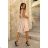 Women's Plus Size (42-46) Long Elegant Party Sleeveless Dress POLISH FASHION PMLBC23265-10 beige 34