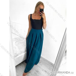 Sukně maxi dlouhá v pase na žabičkování dámská (S/M/L ONE SIZE) ITALSKÁ MÓDA IMHMS23088