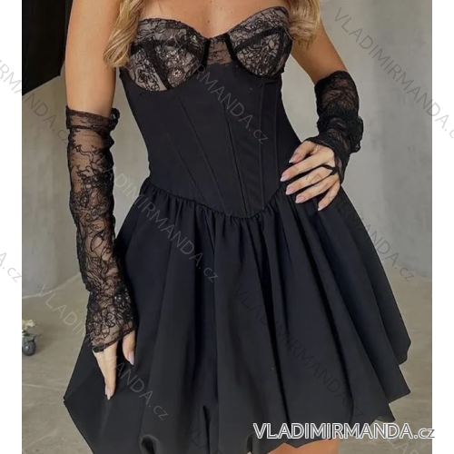 Šaty elegantní carmen  dámské (S/M ONE SIZE) ITALSKÁ MÓDA IMPMD246757