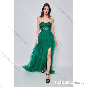 Langes, elegantes, trägerloses Partykleid für Damen (SL) FRENCH FASHION FMPEL23DORIANE