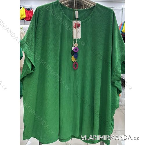 Tunika s přívěškem krátký rukáv dámská nadrozměr (XL/2XL ONE SIZE) ITALSKÁ MÓDA IMWDI24005