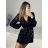 Women's Long Sleeve Sparkly Sequin Party Dress (S/M ONE SIZE) ITALIAN FASHION IMPBB23B21603 -   black -   S / M