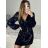 Women's Long Sleeve Sparkly Sequin Party Dress (S/M ONE SIZE) ITALIAN FASHION IMPBB23B21603 -   black -   S / M