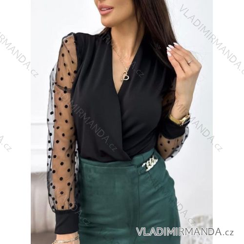 Body elegantní dlouhý rukáv dámské (S/M ONE SIZE) ITALSKÁ MÓDA IMM24M10948