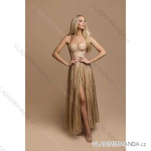 Langes, elegantes, trägerloses Partykleid für Damen (SL) FRENCH FASHION FMPEL23DORIANE