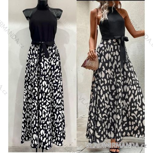 Women's Long Stretch Sleeveless Summer Dress (S / M / L ONE SIZE) ITALIAN FASHION IMWC222492