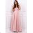 Women's Plus Size (42-46) Long Elegant Party Sleeveless Dress POLISH FASHION PMLBC23265-10 46 růžová starorůžová