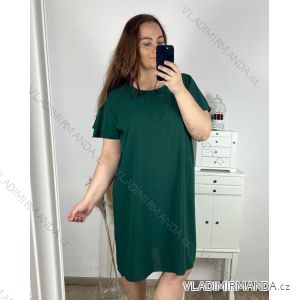 Šaty krátký rukáv dámské nadrozměr (3XL/4XL ONE SIZE) ITALSKÁ MÓDA IMBM24025