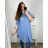 Women's Plus Size Extended Long Sleeve Shirt (XL/2XL ONE SIZE) ITALIAN FASHION IMC22808 XL/2XL blue