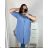 Women's Plus Size Extended Long Sleeve Shirt (XL/2XL ONE SIZE) ITALIAN FASHION IMC22808 XL/2XL blue