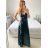 Women's Long Elegant Chiffon Sleeveless Dress (S/M ONE SIZE) ITALIAN FASHION IM423265 -   zelená smaragdová -   S / M