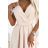 348-7 SCARLETT - flared dress with a neckline - beige colour