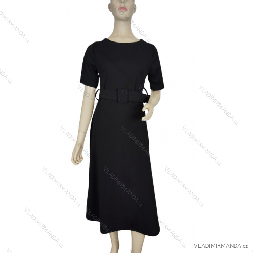 Dress with 3/4-sleeve ladies pocket (uni sl) ITALIAN Fashion IMWD20529 -   black -   S / M