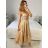 Women's Sleeveless Long Party Dress (SL) ITALIAN FASHION IMPBB22 IMHMS24173 -   beige -   S / M