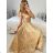 Women's Sleeveless Long Party Dress (SL) ITALIAN FASHION IMPBB22 IMHMS24173 -   beige -   S / M