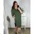 Oversize 3/4 Sleeve Women's Plus Size Shirt Dress (L/XL/2XL ONE SIZE) ITALIAN FASHION IM423111