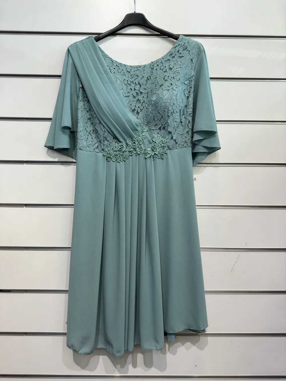 Women's Plus Size Short Sleeve Party Dress (XL/2XL ONE SIZE) ITALIAN FASHION IMPSH23C641 Green S / M