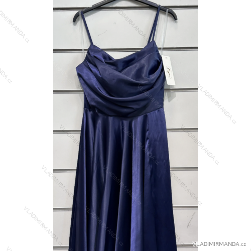 Women's Strapless Long Party Dress (S/M ONE SIZE) ITALIAN FASHION IMPSH2360055 dark blue S / M