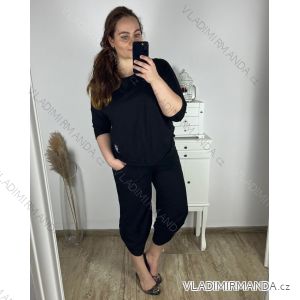 Souprava oversize kalhoty a tričko s dlouhým rukávem  dámská nadrozměr (M/L/XL ONE SIZE) ITALSKÁ MÓDA IMC24KIKA