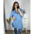 Tunika prodloužená košilová dlouhý rukáv mušelín dámské nadrozměr (XL/2XL ONE SIZE) ITALSKÁ MÓDA IMC24008/DR -   béžová -   XL/2XL