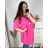 Women's Plus Size Oversize Short Sleeve Tunic (XL/2XL/3XL/4XL/5XL ONE SIZE) ITALIAN FASHION IMBM23SEE