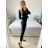 Women's Long Elegant Long Sleeve Jumpsuit (S/M ONE SIZE) ITALIAN FASHION IMWA23289 black S/M