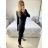 Women's Long Elegant Long Sleeve Jumpsuit (S/M ONE SIZE) ITALIAN FASHION IMWA23289 black S/M