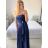 Women's Long Elegant Chiffon Sleeveless Dress (S/M ONE SIZE) ITALIAN FASHION IM423265 -   dark blue -   S / M