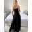 Women's Long Elegant Chiffon Sleeveless Dress (S/M ONE SIZE) ITALIAN FASHION IM423265 -   dark blue -   S / M