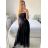 Women's Long Elegant Chiffon Sleeveless Dress (S/M ONE SIZE) ITALIAN FASHION IM423265 -   dark blue -   S / M