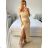 Women's strapless long party dress (S/M ONE SIZE) ITALIAN FASHION IMPSH246455/DU - beige - S/M