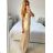 Women's strapless long party dress (S/M ONE SIZE) ITALIAN FASHION IMPSH246455/DU - beige - S/M