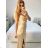 Women's strapless long party dress (S/M ONE SIZE) ITALIAN FASHION IMPSH246455/DU - beige - S/M