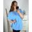 Tunic / blouse long sleeve women's oversized (3XL / 4XL ONE SIZE) ITALIAN FASHION IMWQ2191650 3xl / 4xl Light blue