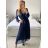 Women's Elegant Long Long Sleeve Dress (S/M ONE SIZE) ITALIAN FASHION IM4221091 -   black -   S / M