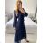 Women's Elegant Long Long Sleeve Dress (S/M ONE SIZE) ITALIAN FASHION IM4221091 -   black -   S / M